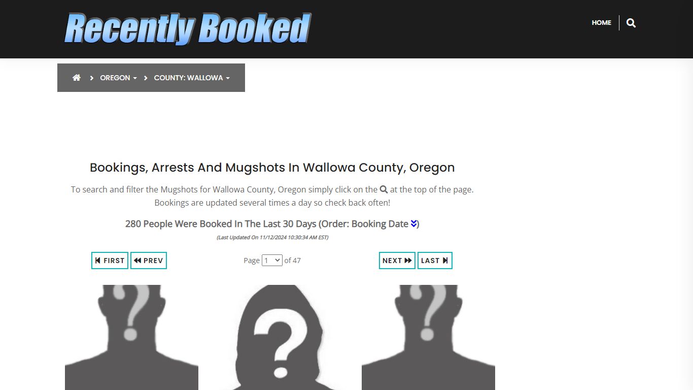 Bookings, Arrests and Mugshots in Wallowa County, Oregon - Recently Booked