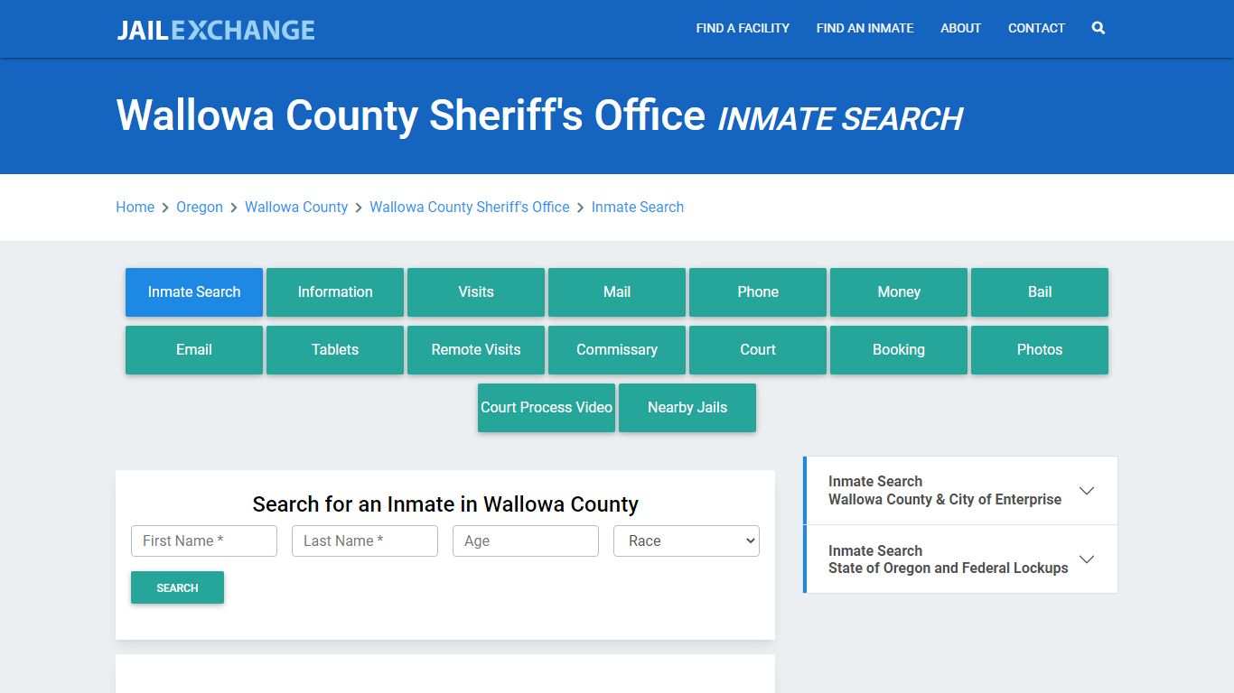 Wallowa County Sheriff's Office Inmate Search - Jail Exchange