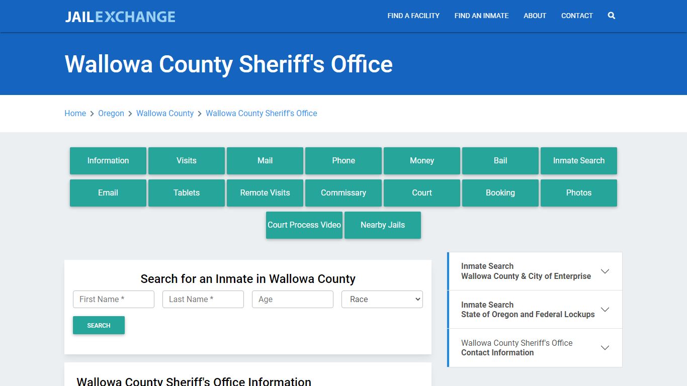 Wallowa County Sheriff's Office - Jail Exchange