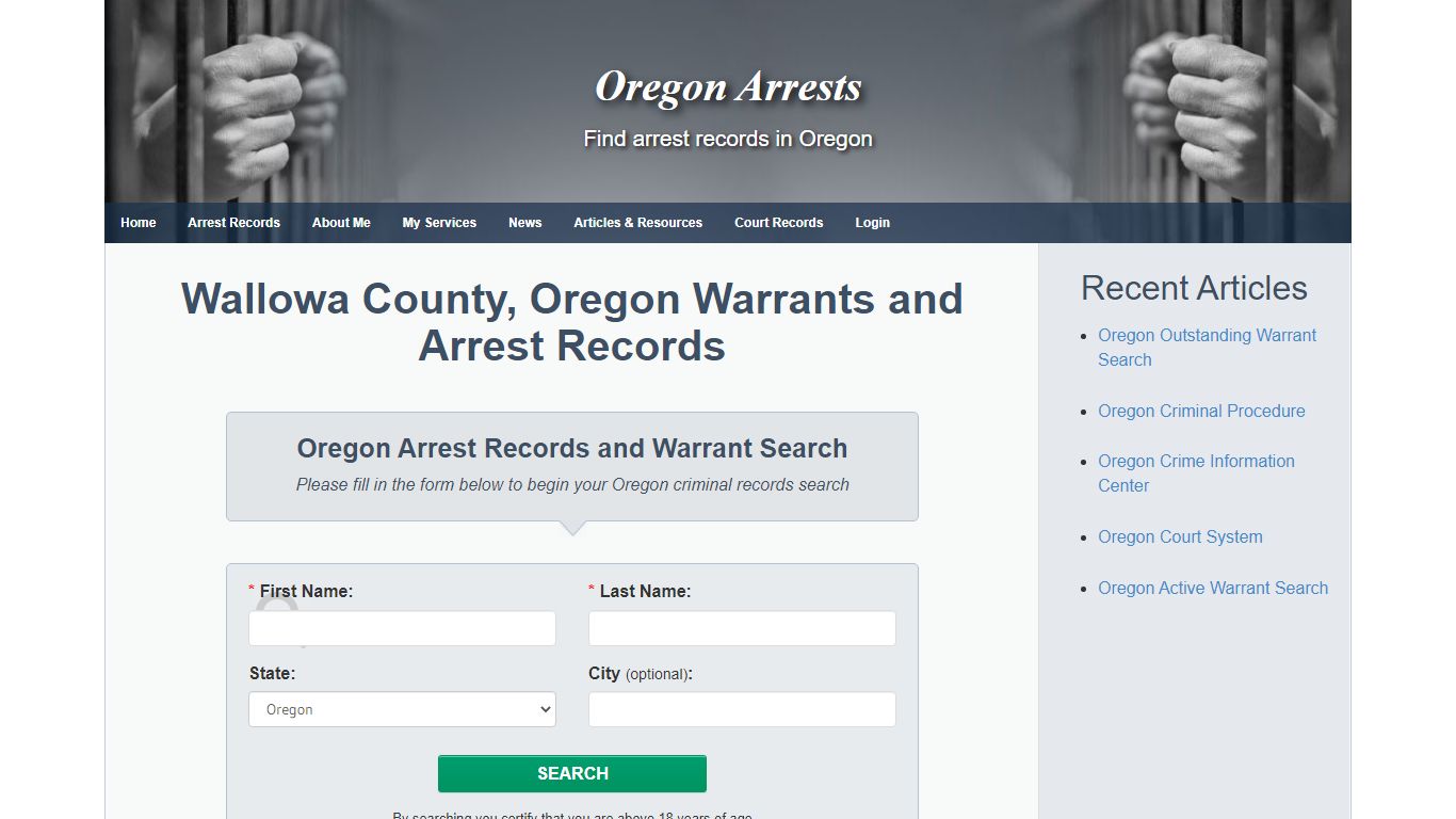 Wallowa County, Oregon Warrants and Arrest Records